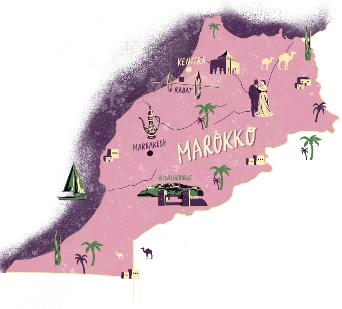 illustration Morocco map
