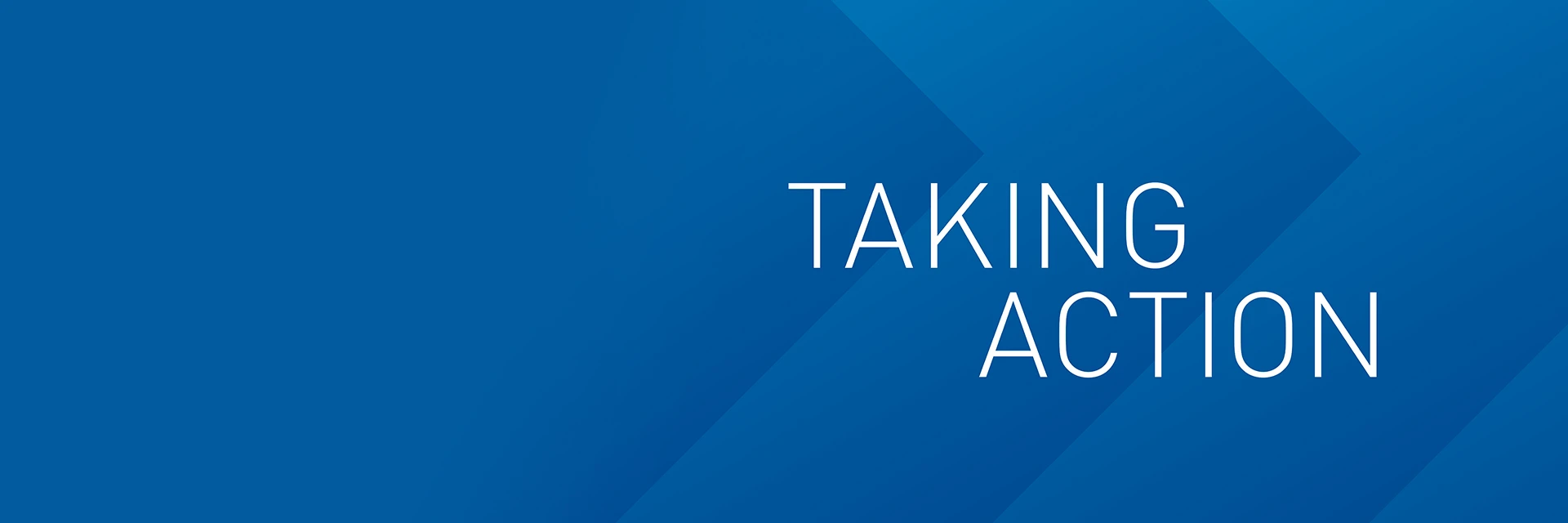 the words "taking action" on a blue background