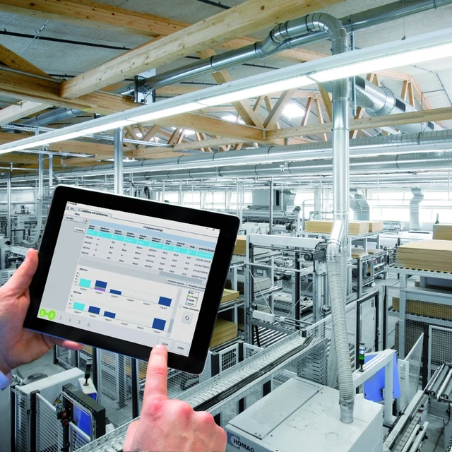 Produktionssteuerung auf einem Tablet 
