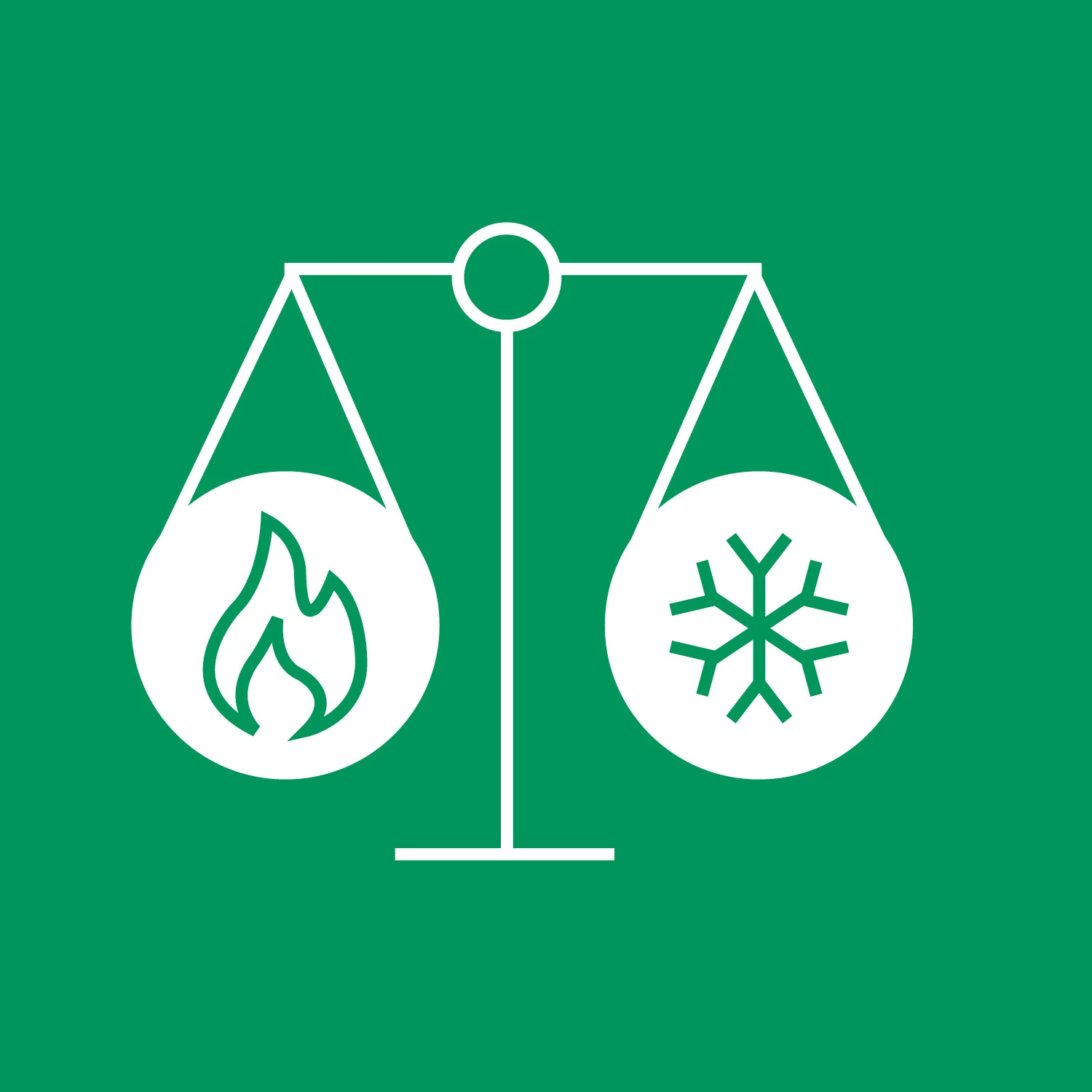 Illustration showing heating and cooling requirement