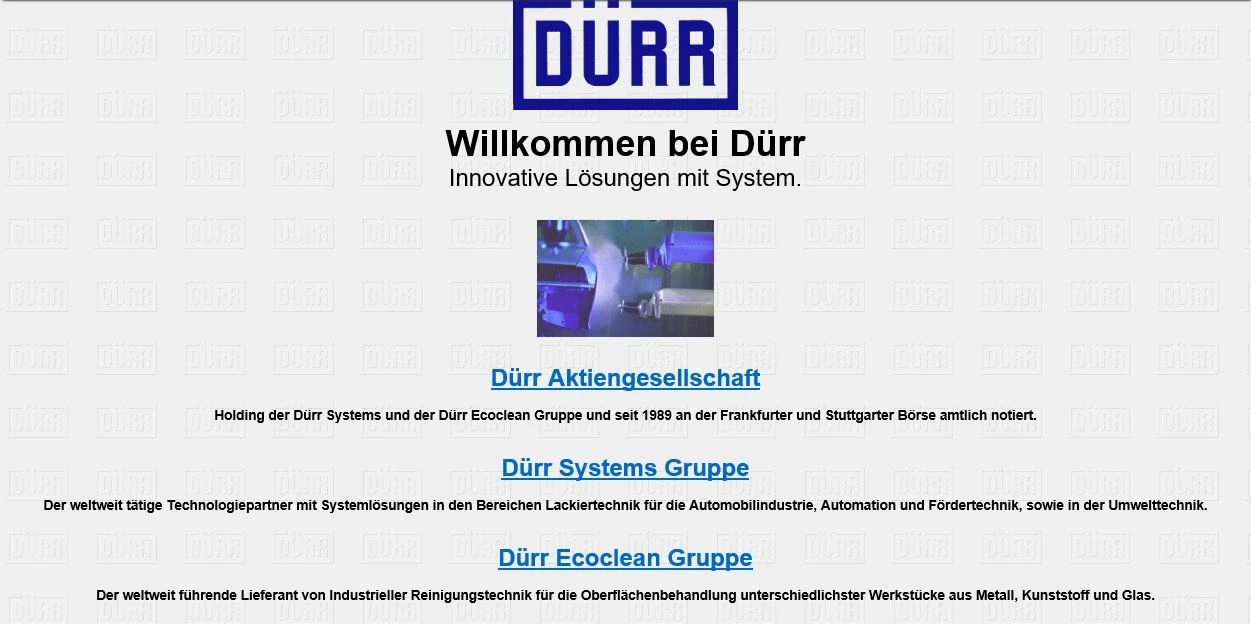 Duerr's first website 1997