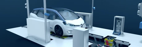 vehicle on the test bench