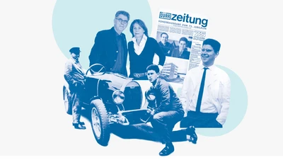 Collage with pictures Heinz Dürr